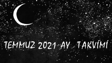 temmuz 2021 ay takvimi